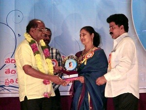 photo of Savithri award to KPR as Best play wright9-12-2011 Ravindra bharathi,Hyd